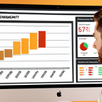 **Prompt:** Digital reputation management concept. A person looking at a screen showing positive and negative comments, graphs, and charts. Emphasis on a holistic view and understanding digital presence. Use warm colors and a professional setting.