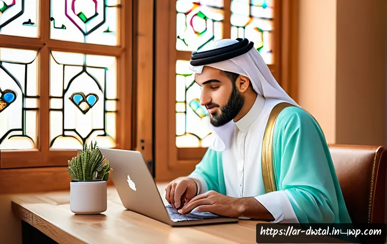소셜 미디어에서의 긍정적 피드백 관리 - A warm, inviting social media workspace scene featuring an Arabic-speaking content creator respondin...