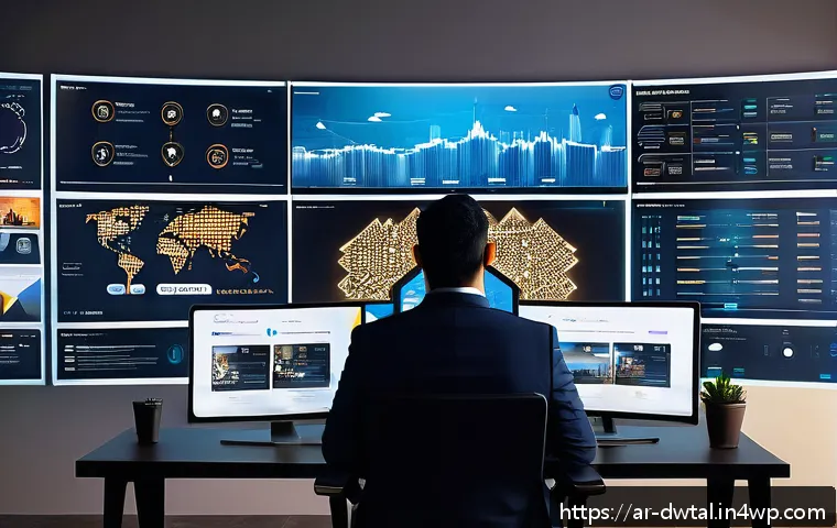 소셜 미디어에서의 명성 관리 전략 - A modern digital marketing office scene featuring a diverse Arab social media manager analyzing real...